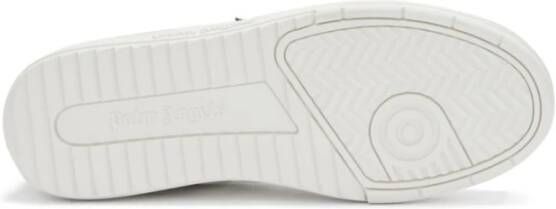 Palm Angels Witte Leren Sneakers met Logo Print White Heren
