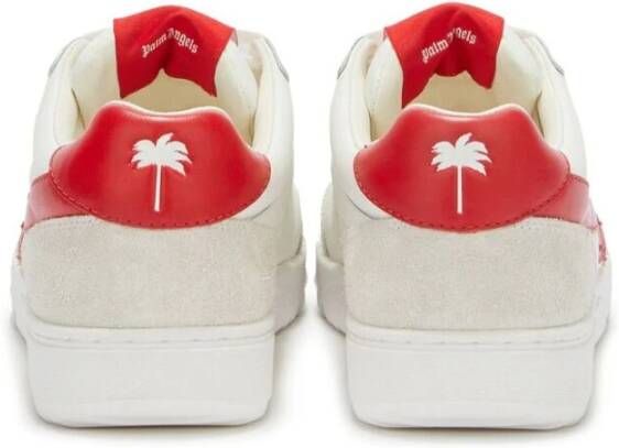 Palm Angels Witte Leren Sneakers met Palmboom Motief Multicolor Heren