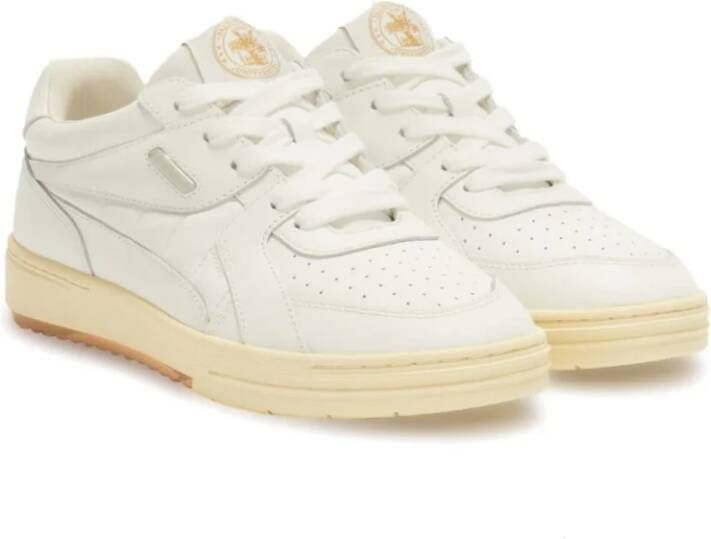 Palm Angels Witte Sneakers met Gouden Logo Wit Heren