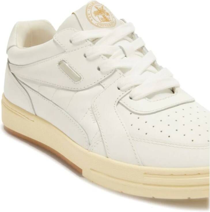 Palm Angels Witte Sneakers met Gouden Logo Wit Heren