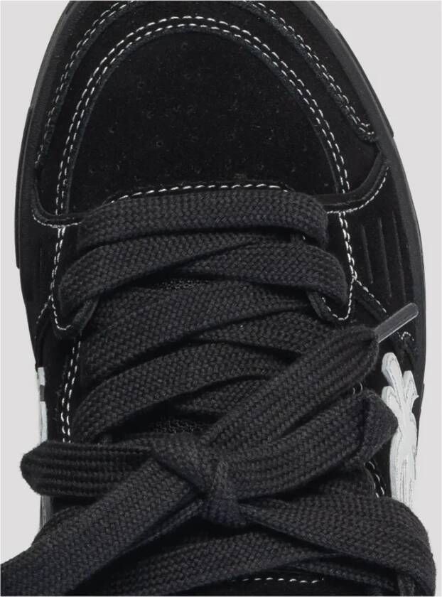 Palm Angels Zwart Wit Suède Sneakers Venetië Stijl