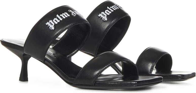 Palm Angels Zwarte Instap Sandalen met Dubbele Bandjes Zwart Dames