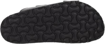 Palm Angels Zwarte leren slof met logo
