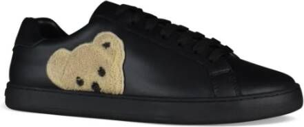 Palm Angels Zwarte Leren Teddy Bear Sneakers Black Heren