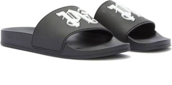 Palm Angels Zwarte Monogram Pool Slippers Black Heren - Foto 5