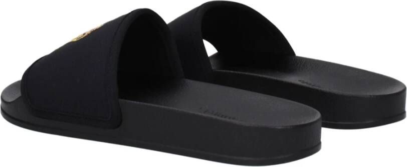 Palm Angels Zwarte Stoffen Slipper met Voorkant Logo