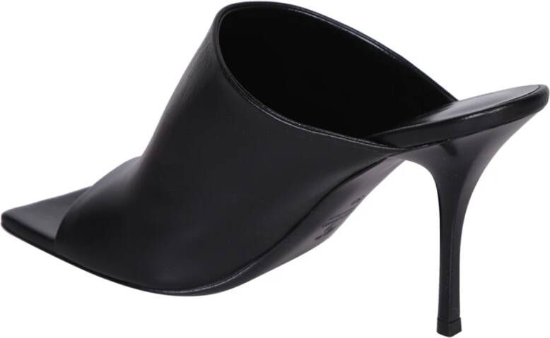 Palm Angels Zwarte vierkante slip-on sandaal met dunne hak