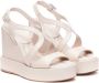 Paloma Barceló Beige Sleehak Sandalen met Gesp - Thumbnail 2