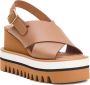 Paloma Barceló Beige Sleehak Schoenen Kruisband Leer - Thumbnail 2