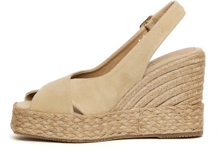 Paloma Barceló Beige Suède Lucie Sandalen