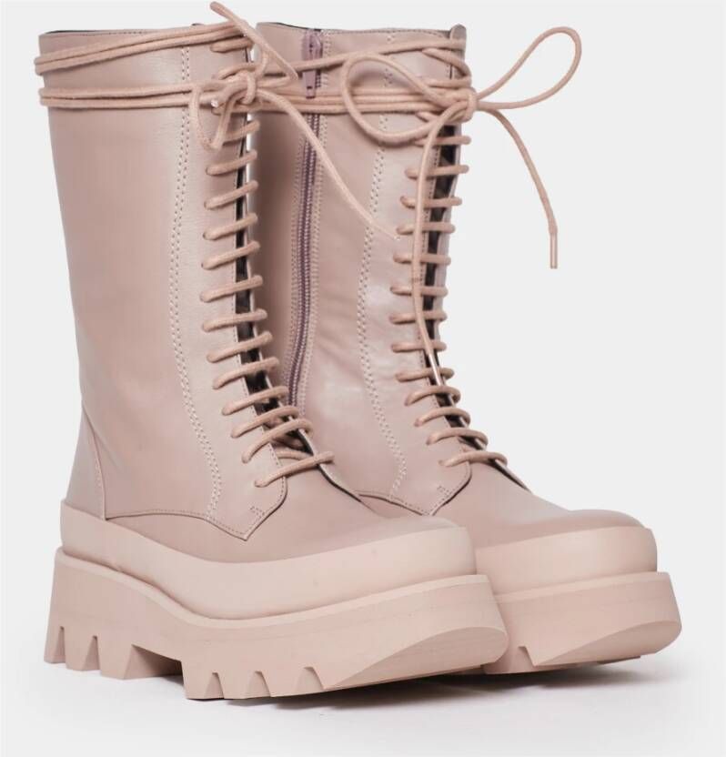 Paloma Barceló Beige Enkellaarzen met Rits Beige Dames
