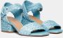 Paloma Barceló Blauwe Geweven Raffia Sandalen Ss23 Blue Dames - Thumbnail 2