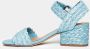Paloma Barceló Blauwe Geweven Raffia Sandalen Ss23 Blue Dames - Thumbnail 3