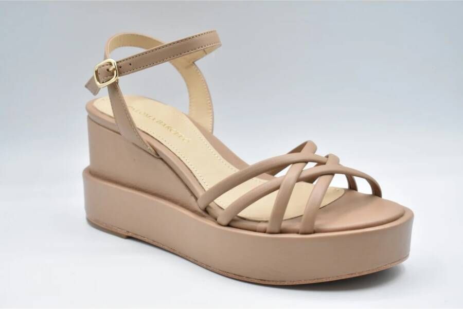 Paloma Barceló Bruine Sleehak Sandalen met Enkelband Brown Dames