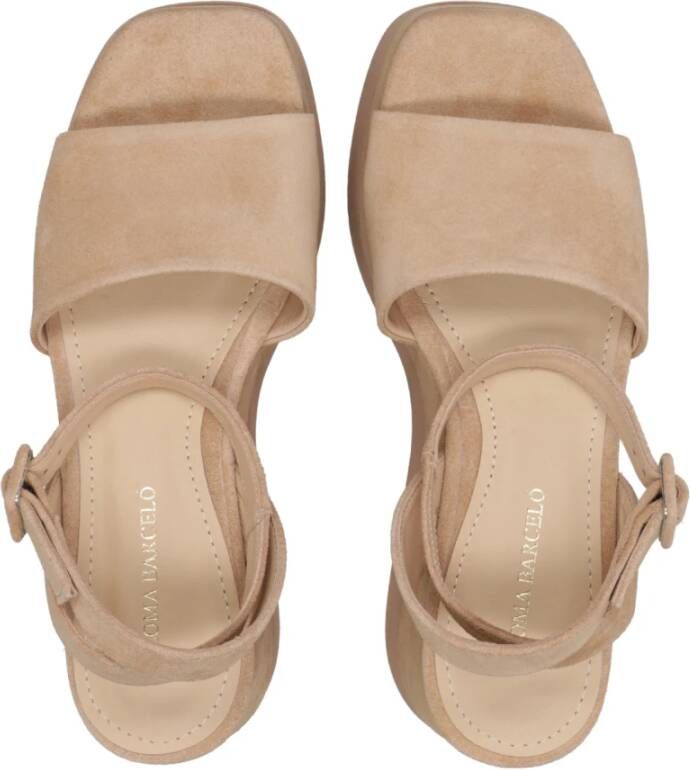 Paloma Barceló Bruine Suède Sandalen met Gesp Brown Dames