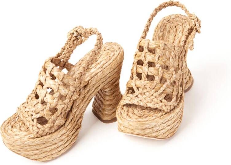 Paloma Barceló Bruna | Raffia Natural Beige Dames