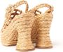 Paloma Barceló Natuurlijke Raffia Hoge Hak Sandaal Beige Dames - Thumbnail 4