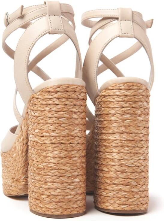 Paloma Barceló Napa Ivory Hoge Hak Sandalen Beige Dames