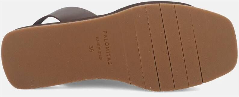Paloma Barceló Saddie Calidis Bruine Platte Sandalen