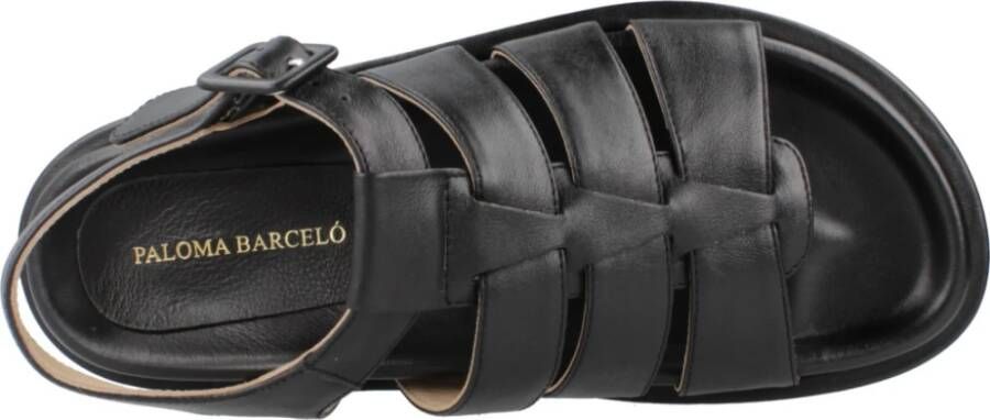 Paloma Barceló Stijlvolle Platte Sandalen voor Vrouwen Black Dames