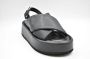 Paloma Barceló Verhoog je zomerse stijl met medium wig platte sandalen Zwart Dames - Thumbnail 2
