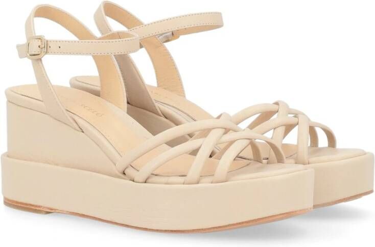 Paloma Barceló Ivory Nappa Sleehak Sandaal Beige Dames