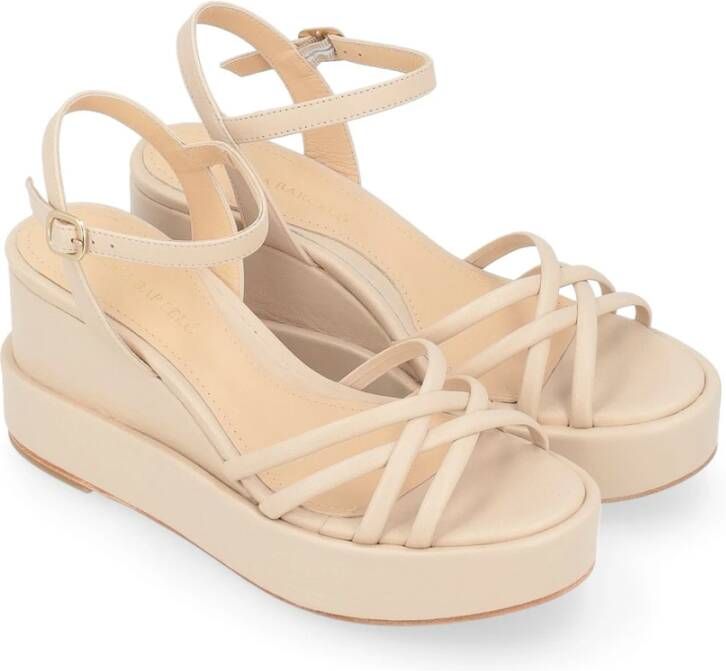 Paloma Barceló Ivory Nappa Sleehak Sandaal Beige Dames