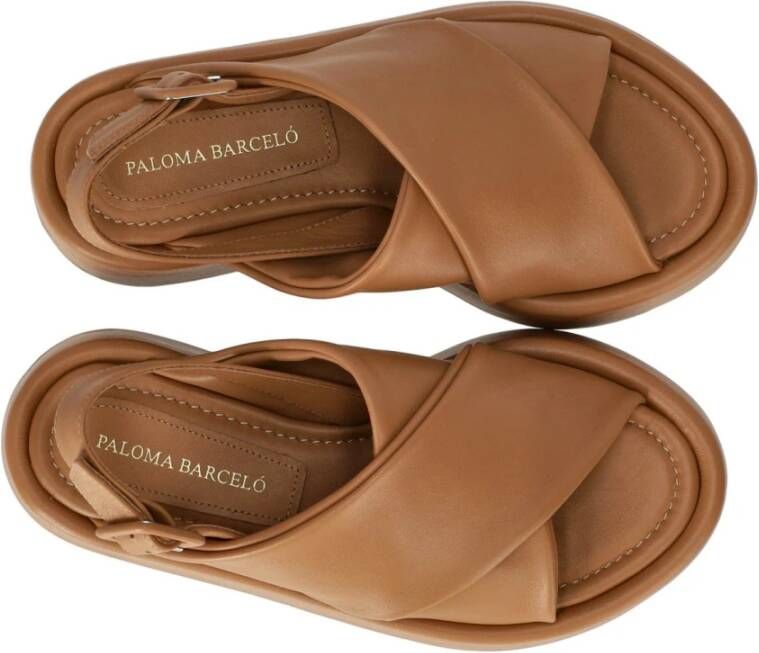 Paloma Barceló Kameel Platform Sandaal met Gesp