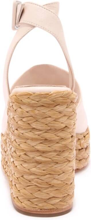 Paloma Barceló Raffia Sleehak Sandalen met Zijden Detail