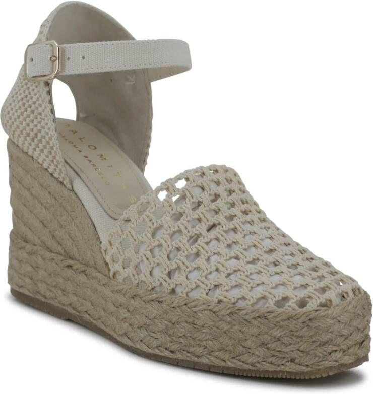 Paloma Barceló Witte sleehak sandalen met Zeppa White Dames