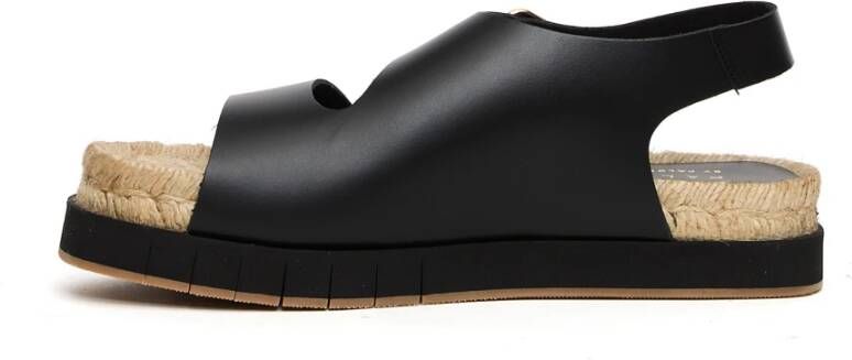 Paloma Barceló Zwarte leren platform sandalen