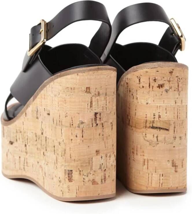 Paloma Barceló Zwarte Leren Sandalen Begonia Stijl