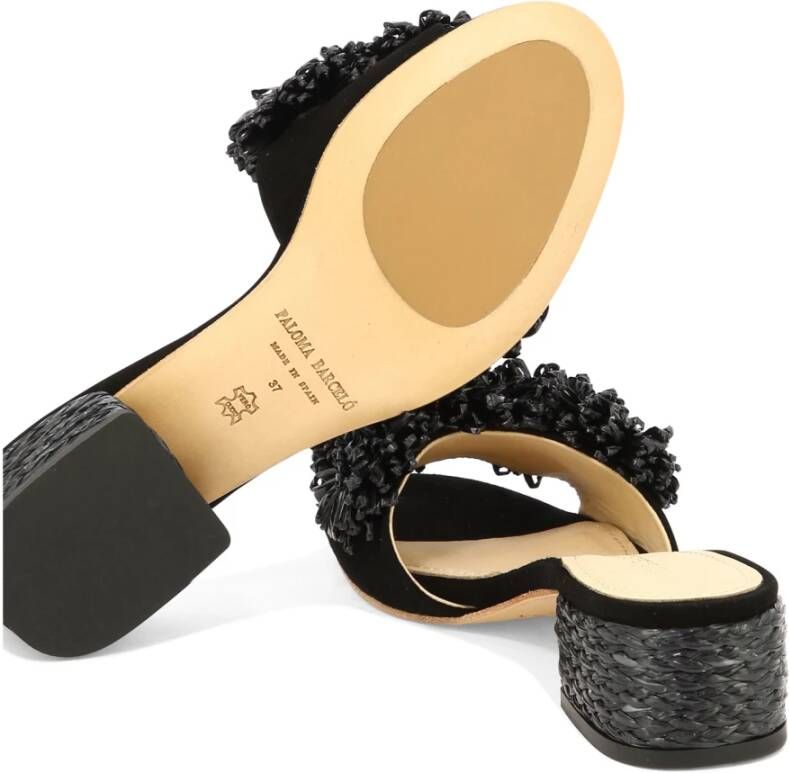 Paloma Barceló Zwarte Sandalen Fiore Mules Stijl Ss24