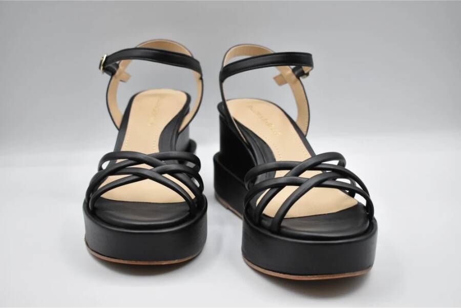 Paloma Barceló Zwarte Sleehak Sandalen met Bandjes Black Dames