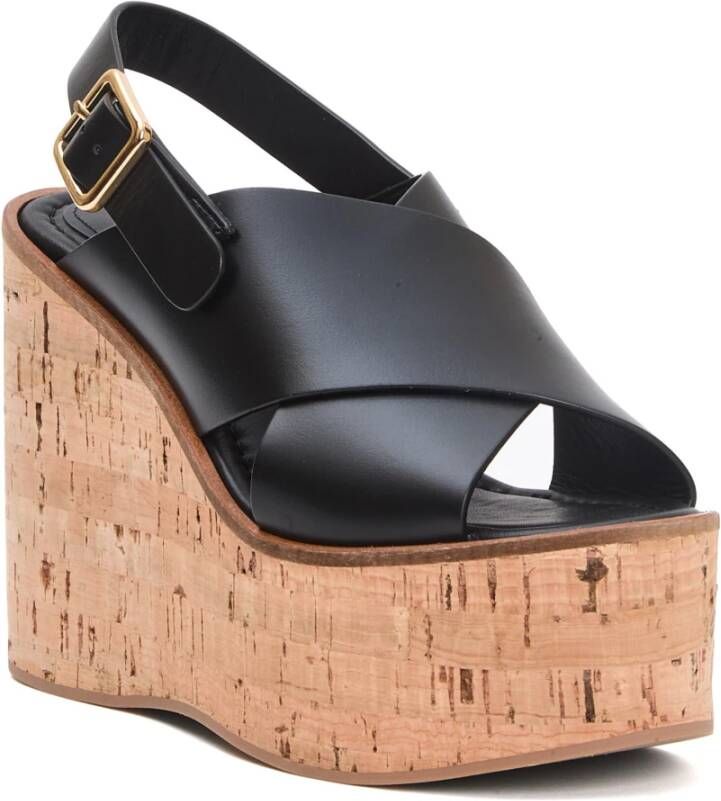 Paloma Barceló Zwarte sleehak sandalen voor vrouwen