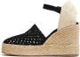 Paloma Barceló Zwarte stoffen sleehak sandalen met enkelband - Thumbnail 2