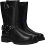 Palpa Zwarte Bikerboot met Zilveren Gespen Black Dames - Thumbnail 8