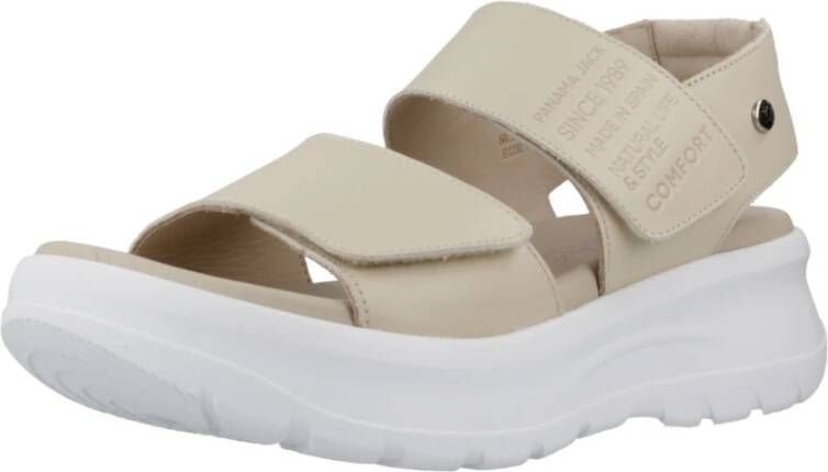 Panama Jack Zomer Platte Sandalen Beige Dames