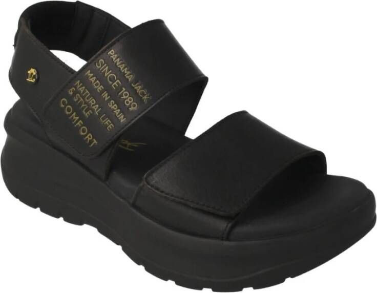 Panama Jack Flat Sandals Zwart Dames