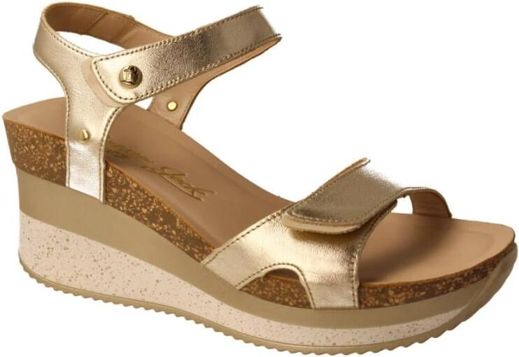 Panama Jack Gouden Metallic Sleehak Sandaal voor Vrouwen Multicolor Dames