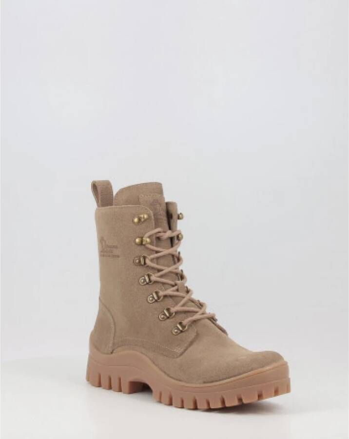 Panama Jack Lace-up Boots Beige Dames