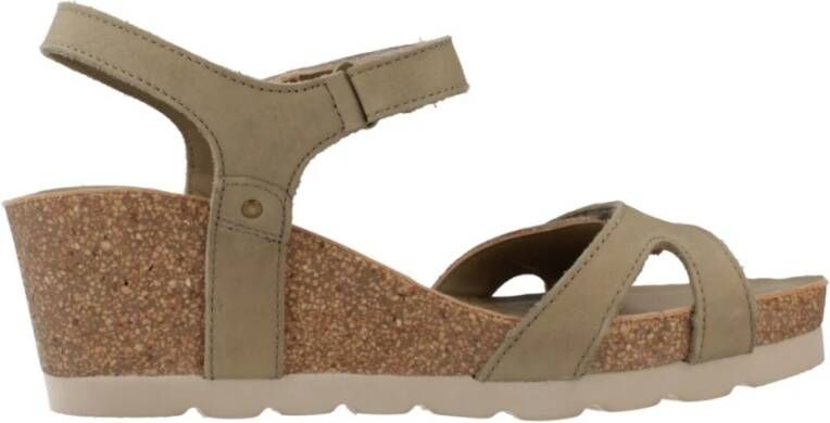 Panama Jack Platform Wedge Sandal Green Dames