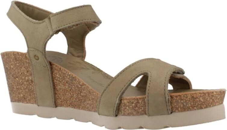 Panama Jack Platform Wedge Sandal Green Dames