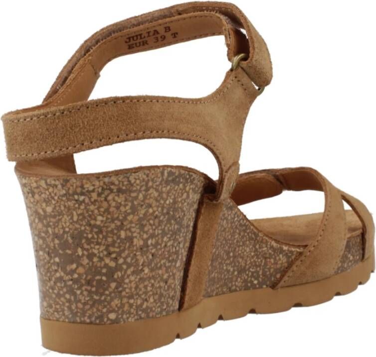 Panama Jack Platform Wedge Sandals Brown Dames
