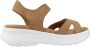 Panama Jack Platte Sandalen met Plakband Brown Dames - Thumbnail 5