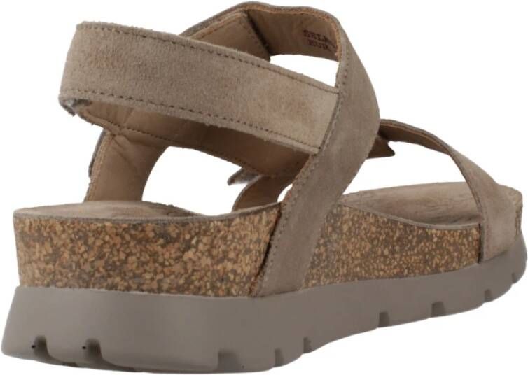 Panama Jack Platte Sandalen met Plakband Gray Dames