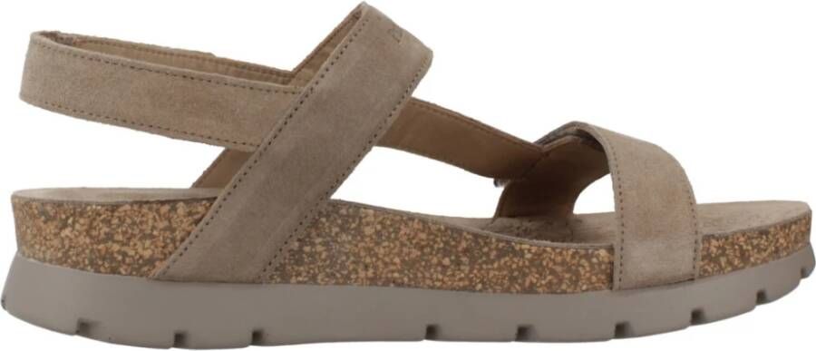 Panama Jack Platte Sandalen met Plakband Gray Dames