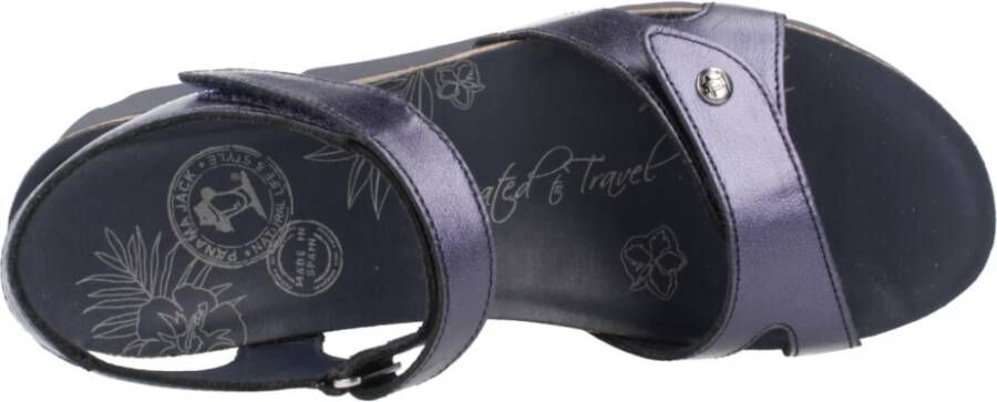 Panama Jack Platte Sandalen met Twee Banden Blue Dames