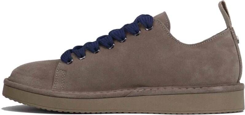 Panchic Beige Suède Veterschoenen Sneakers Aw24 Brown Heren