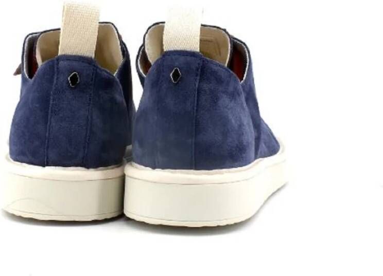 Panchic Blauwe Suède Sneakers met Oranje Veters Blue Heren